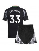 Arsenal Riccardo Calafiori #33 Venkovní dres pro děti 2024-25 Krátký Rukáv (+ trenýrky)